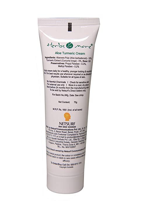 Herbs & More Aloe Turmeric Cream 2.54 fl oz