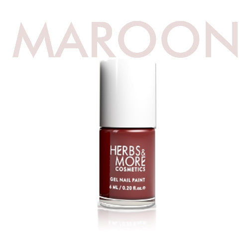 Herbs & More Cosmetics Nail Paint – Long-Lasting, Chip-Resistant Formula – High-Gloss Finish – Non-Toxic & Quick-Dry – Easy Application for Salon-Quality Nails at Home – 6ml (Maroon, 6ML)